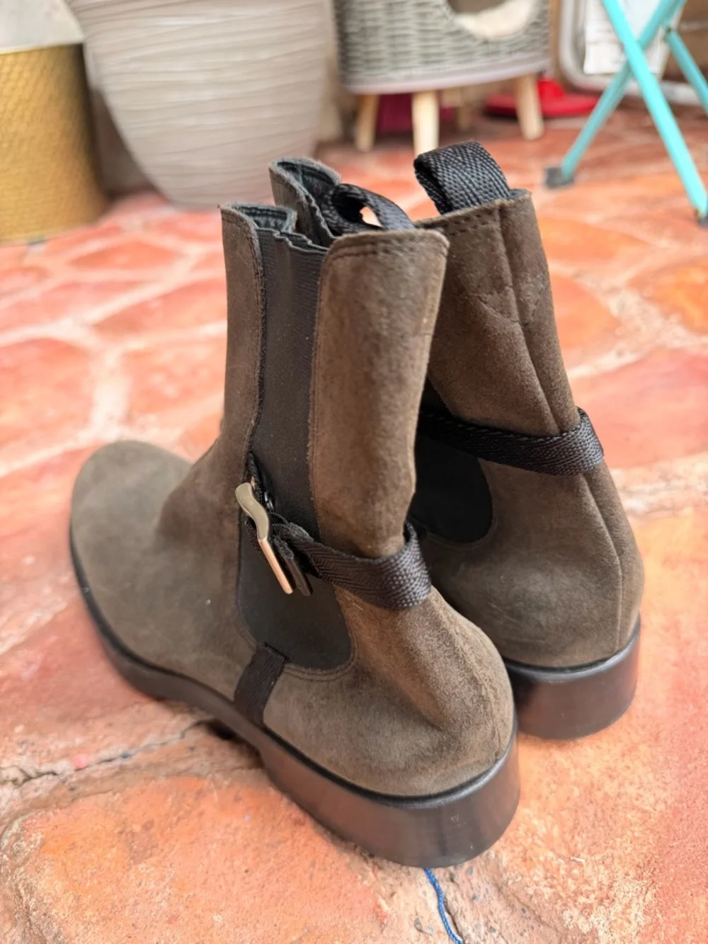 Men's Suede Chelsea Boots in Olive Brown - Classic Slip-On Style